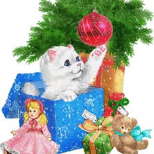 Схема вышивки «Котенок простая»