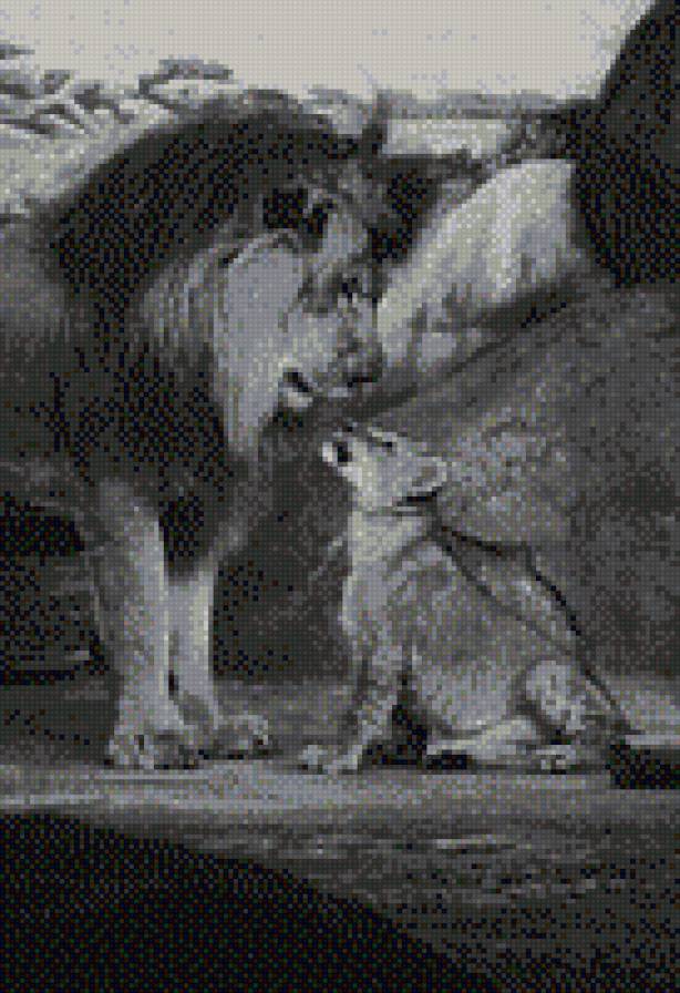 Лев и львенок - лев, царь, принц - предпросмотр