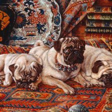 Схема вышивки «мопсы»