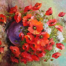 Схема вышивки «Маки»