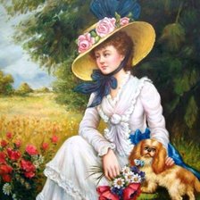 Схема вышивки «дама с собачкой»