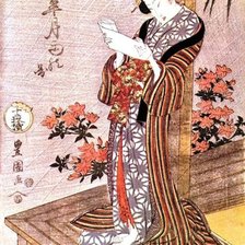 Схема вышивки «Красавица, читающая письмо»