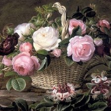 Схема вышивки «корзина роз»