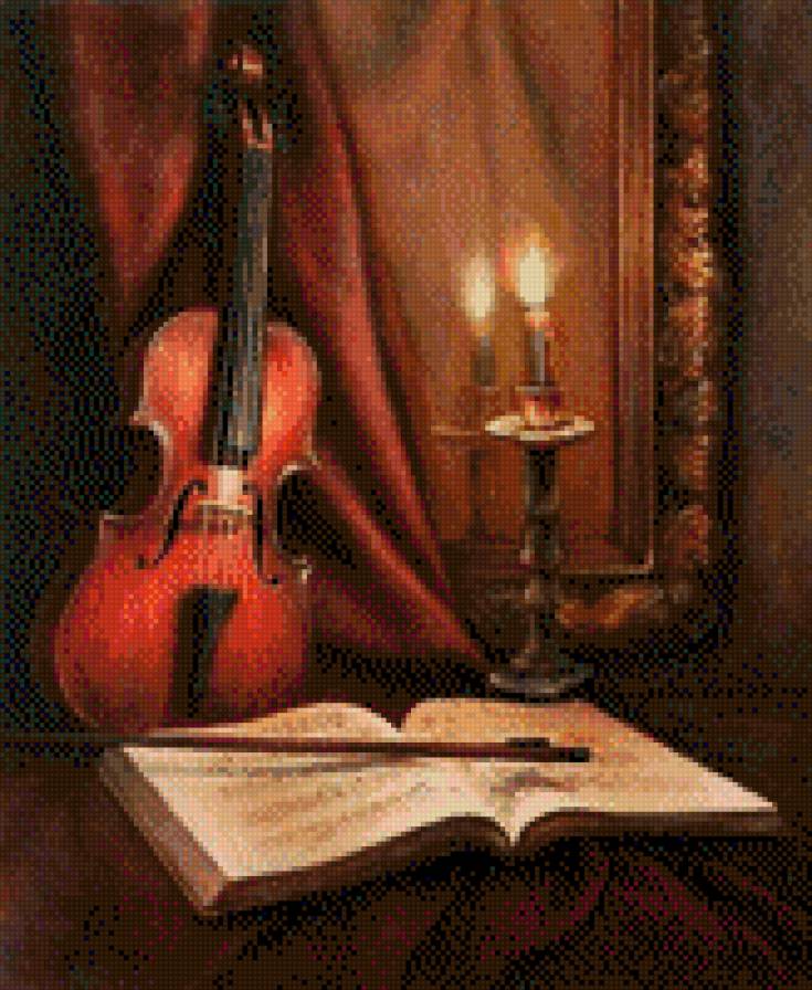 скрипка - натюрморт - предпросмотр