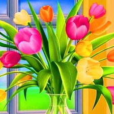 Схема вышивки «Тюльпаны»