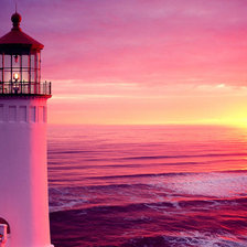 Схема вышивки «маяк на пляже»