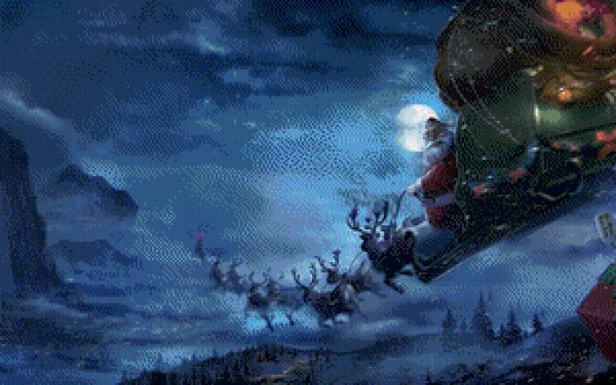 Упряжка Санта Клауса. - предпросмотр