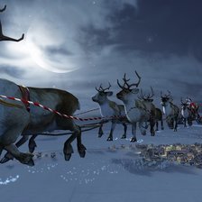 Схема вышивки «Упряжка Санта Клауса.»