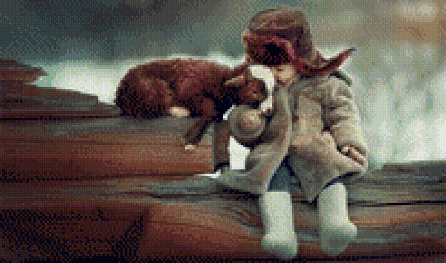 Малыш с овечкой - дети - предпросмотр