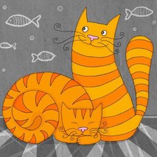 Схема вышивки «кот мечтатель»