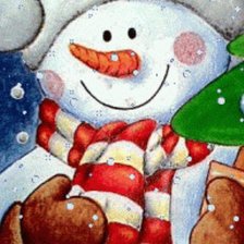 Схема вышивки «Снеговик»