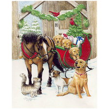 Схема вышивки «Разводят  подарки»