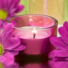 Схема вышивки «Свеча и цветы»