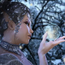 Схема вышивки «девушка и шар»