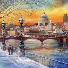 Схема вышивки «зимний вечерний город»