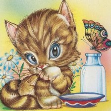 Схема вышивки «Котенок»