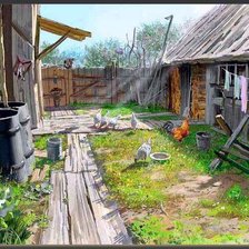 Схема вышивки «Деревенский дворик»