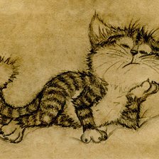 Схема вышивки «Спящий Котик»