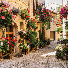 Схема вышивки «Улица в цвету»