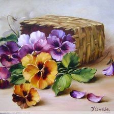 Схема вышивки «виола в корзине»