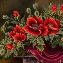 Схема вышивки «маки»