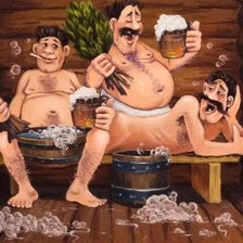 Схема вышивки «мужики в бане»