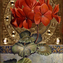 Схема вышивки «герань в горшке»