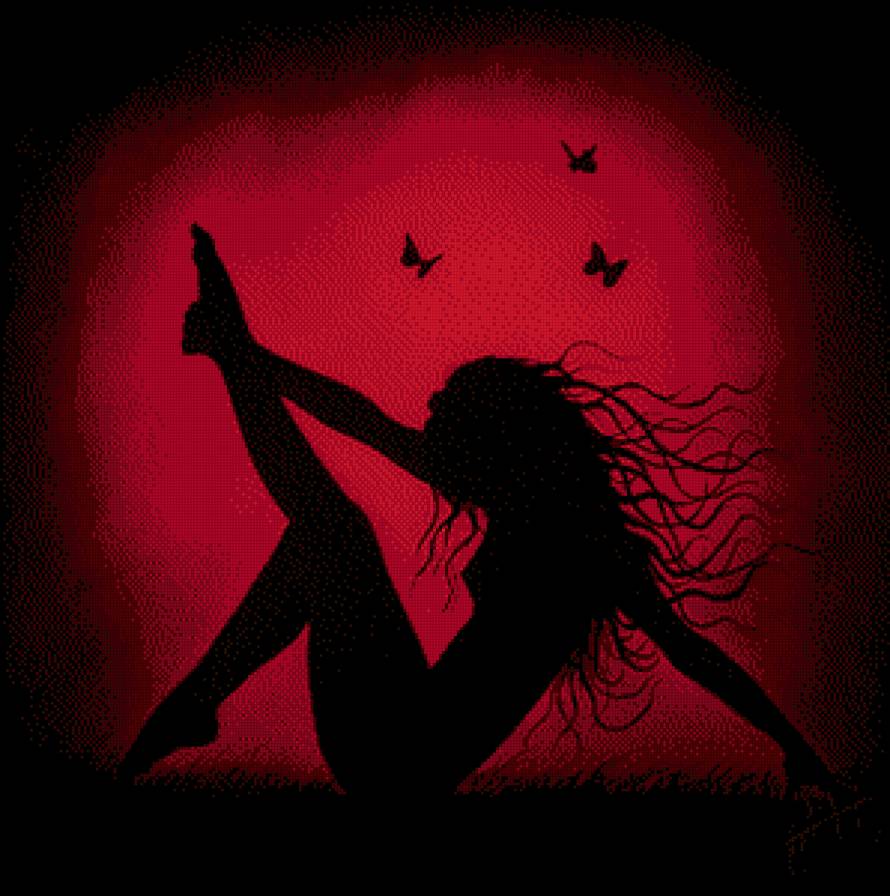 на красном - портрет, романтика, девушка - предпросмотр