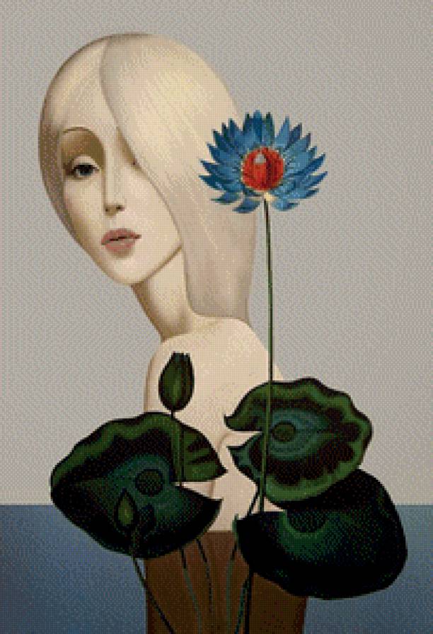 девушка с цветами - девушка, романтика, портрет - предпросмотр