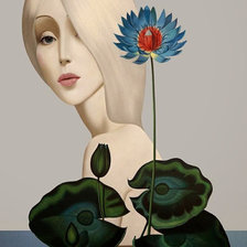 Схема вышивки «девушка с цветами»