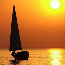 Схема вышивки «Лодка на закате»