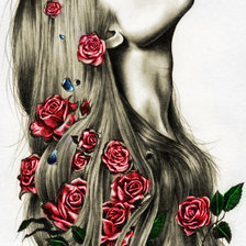 Схема вышивки «Цветы в волосах»