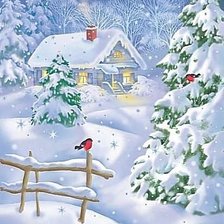 Схема вышивки «зимний пейзаж»