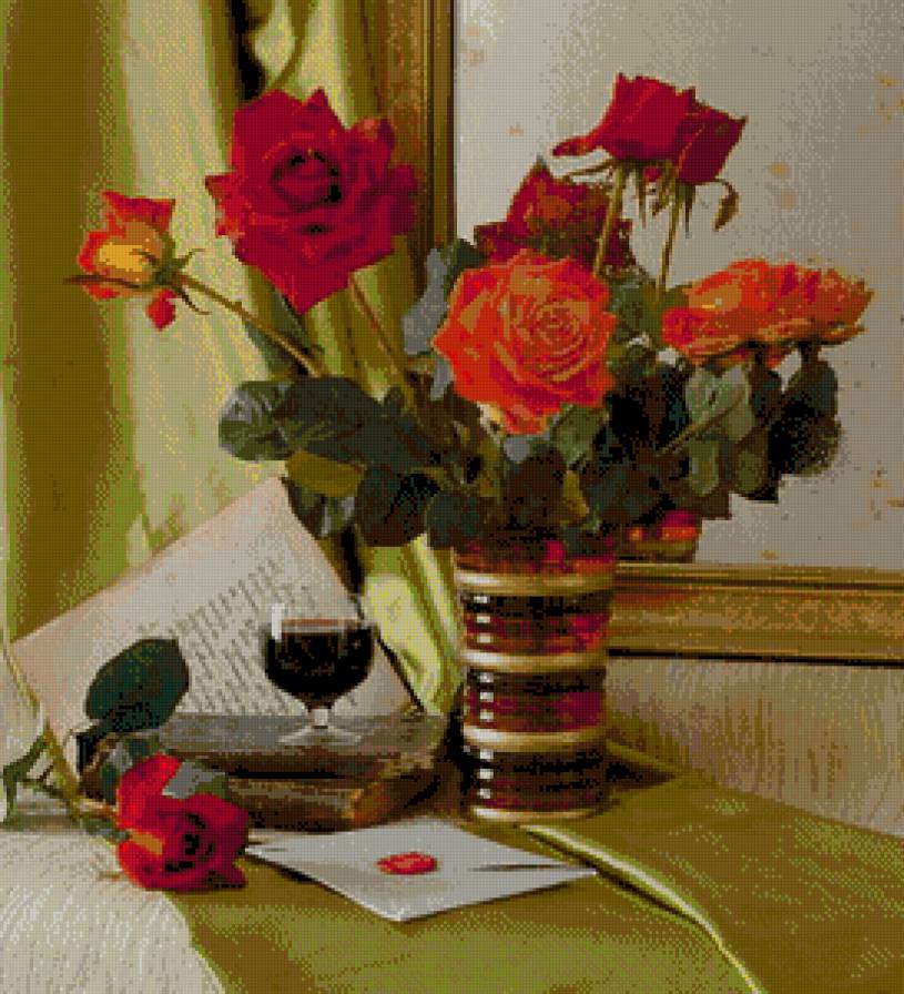 Букет роз. - цветы, букет - предпросмотр