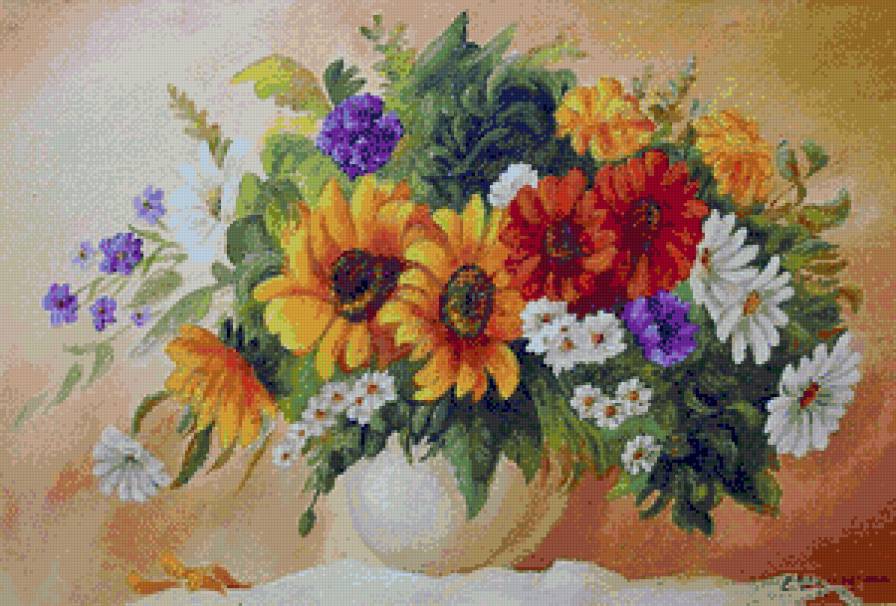 букет Елены Шалапугиной - ромашки..., подсолнухи - предпросмотр