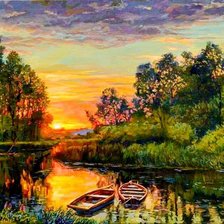 Схема вышивки «закат»