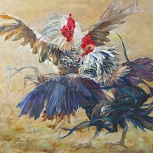 Схема вышивки «Петушки 300»