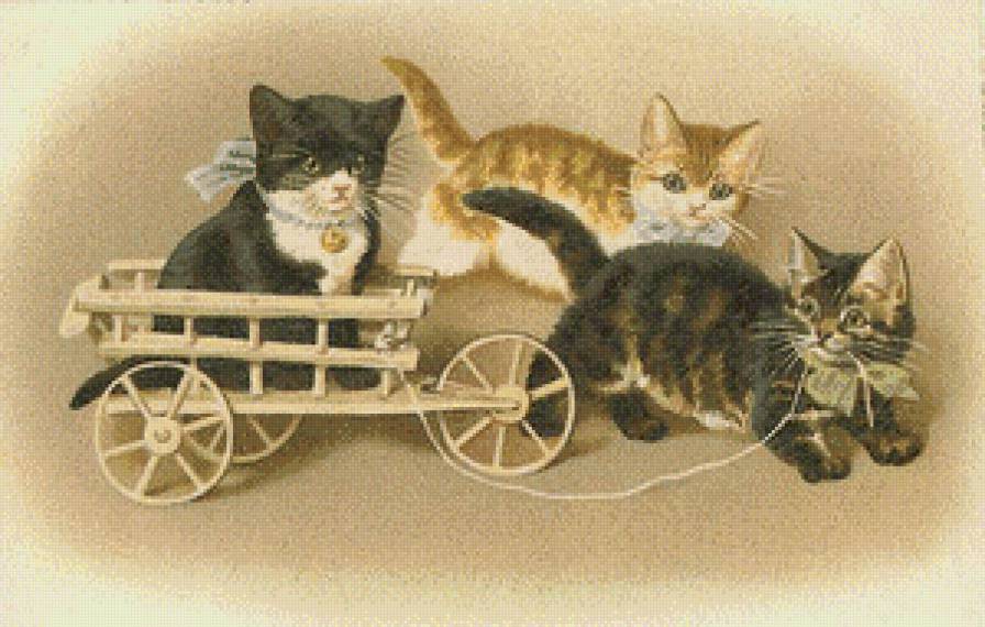 В повозке - котята - предпросмотр