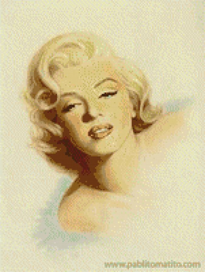 Мерилин 2 - дама. живопись, красота. монохром - предпросмотр