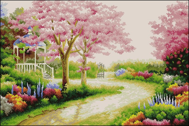 Весенний сад - сад, пейзаж, весна - оригинал