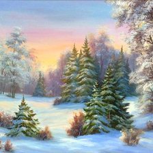 Схема вышивки «зимний лес 1»