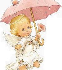 Схема вышивки «Ангелочек с зонтиком»