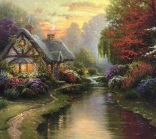 Схема вышивки «Домик у реки»