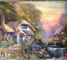 Схема вышивки «Домик у водопада»