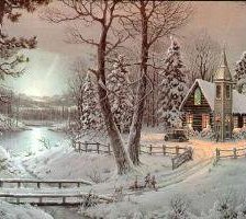 Домик в зимнем лесу