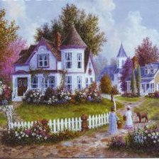 Схема вышивки «Коттеджи»