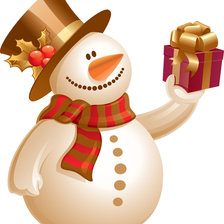 Схема вышивки «снеговик и подарок»