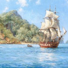 Схема вышивки «Парусник»