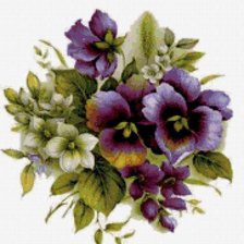 Схема вышивки «анютины глазки»