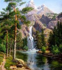 Горный водопад